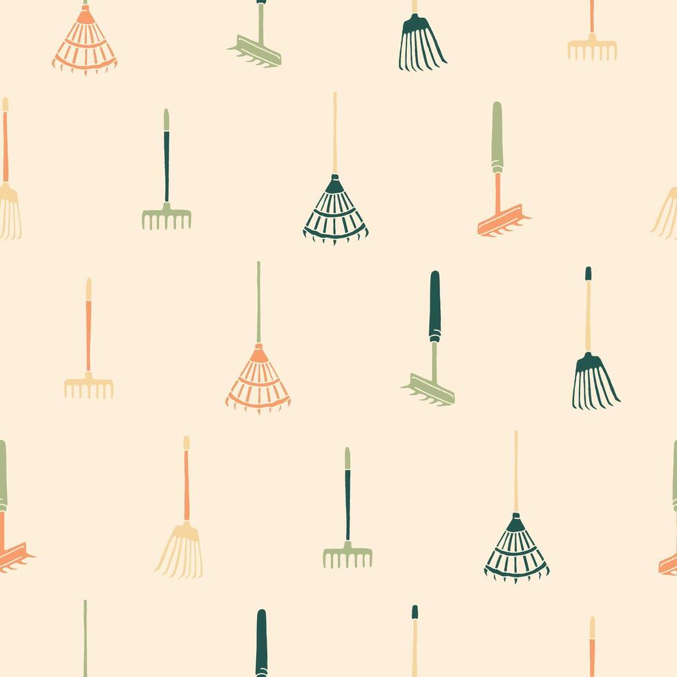 Collection of Rake Seamless Pattern illustration Design vector