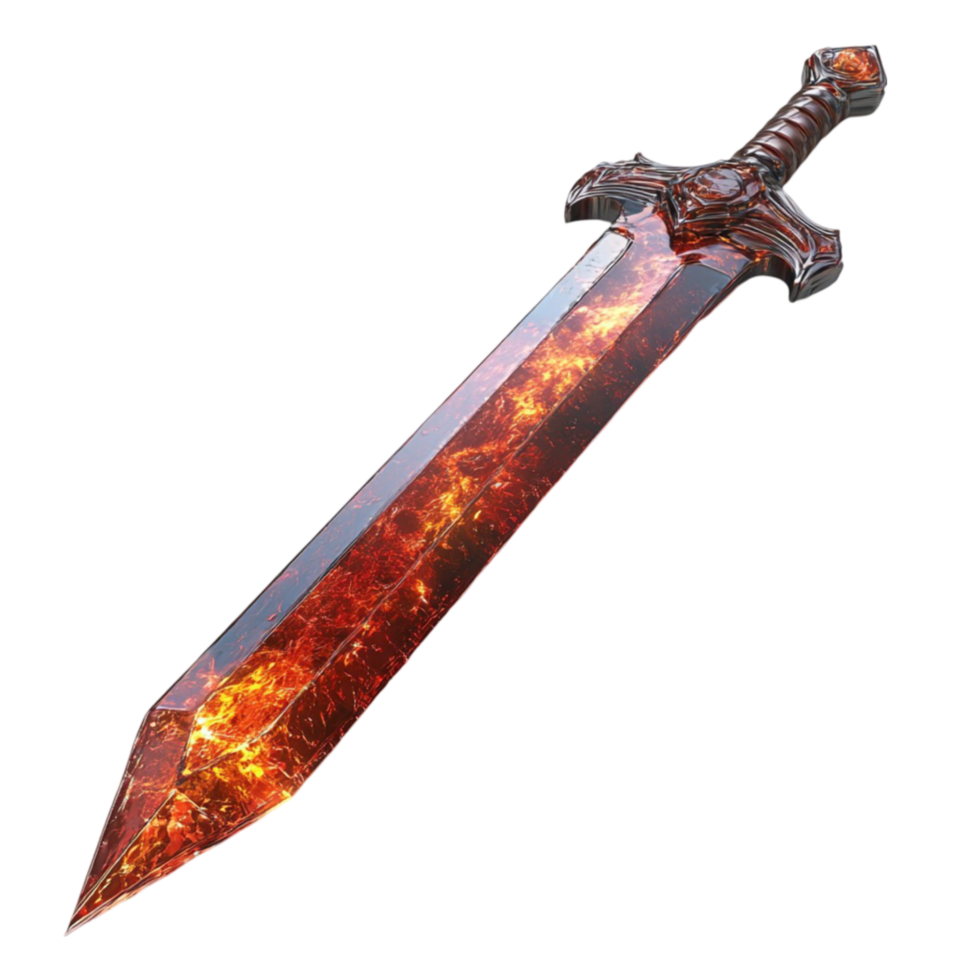 Sword with Flames on It - Transparent Background png