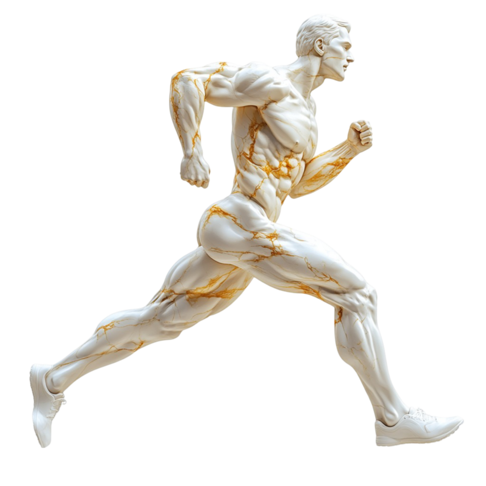 Man in Running Pose on Transparent Background png