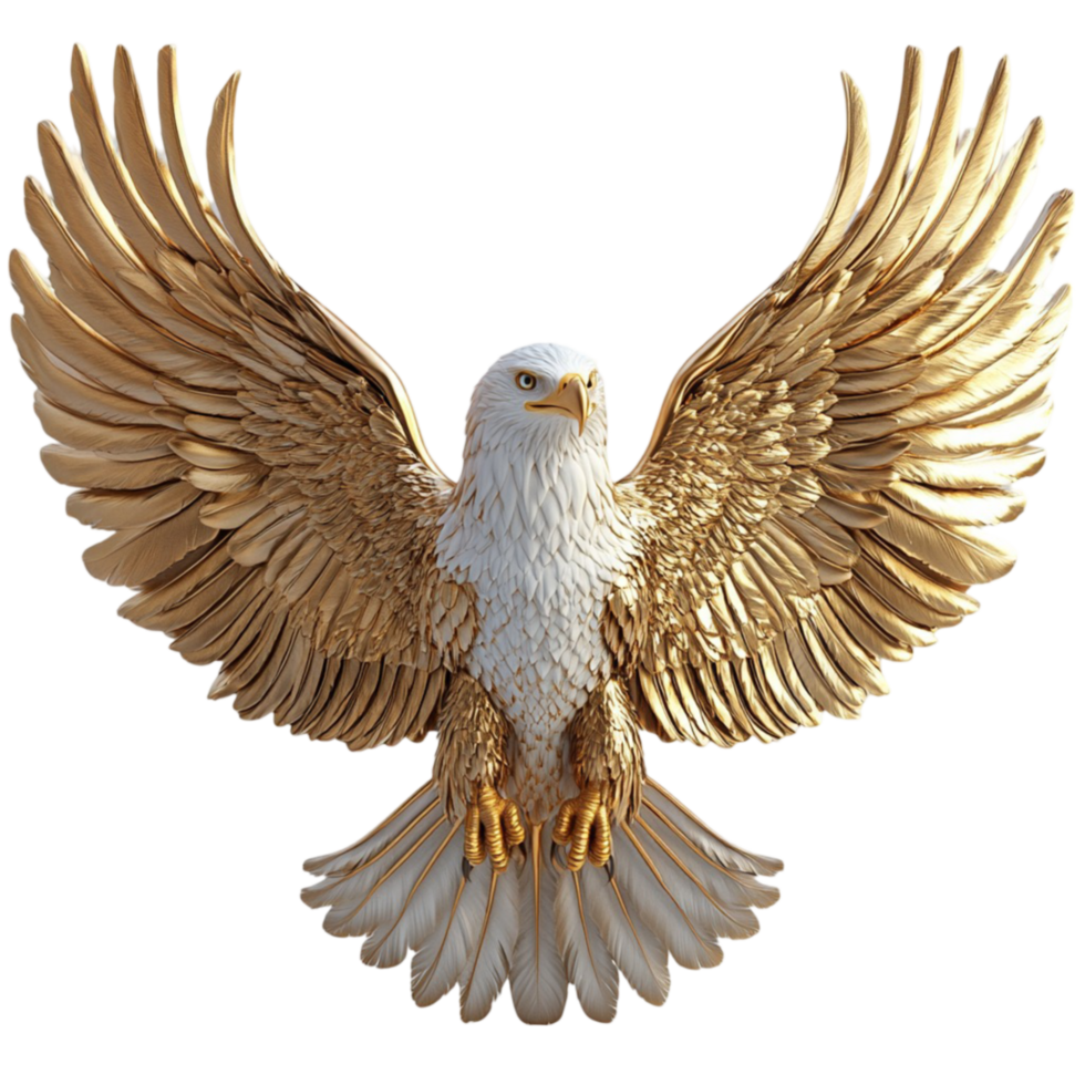 Gold Eagle on Transparent Background png
