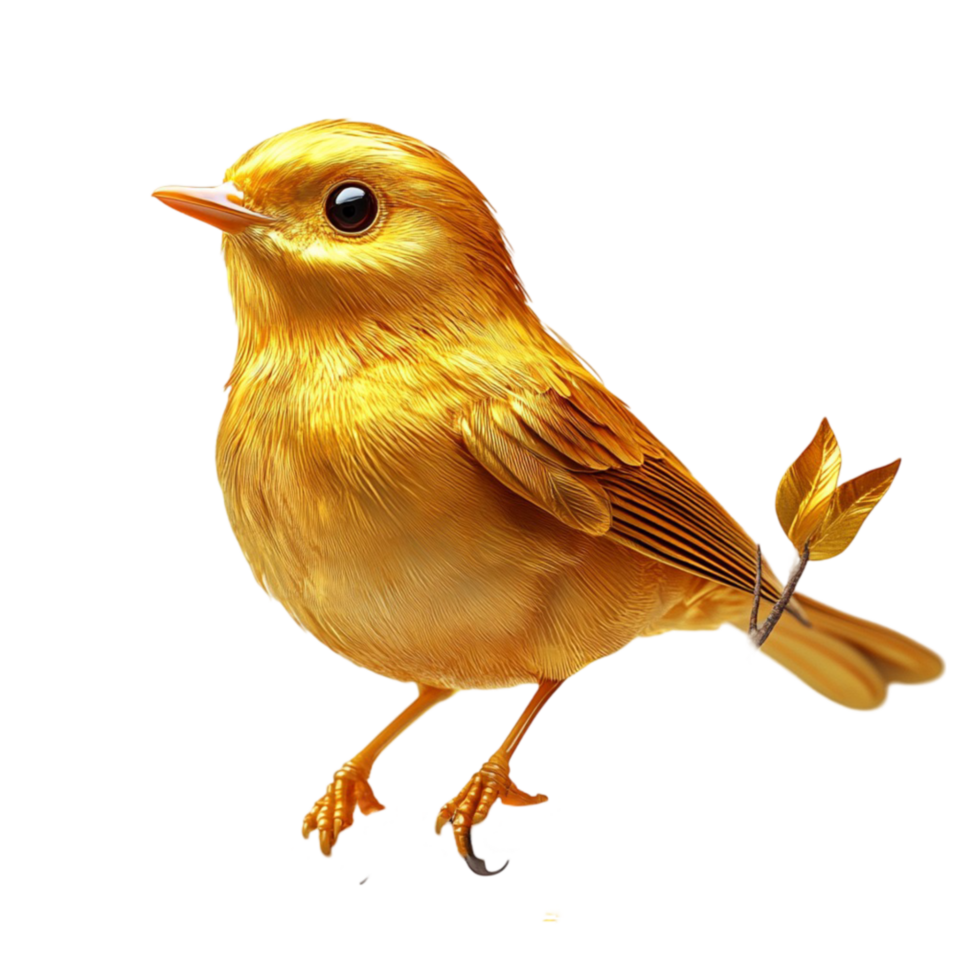 Golden Bird on Transparent Background png