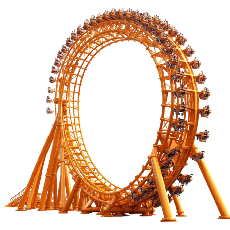 Orange Roller Coaster on Transparent Background png