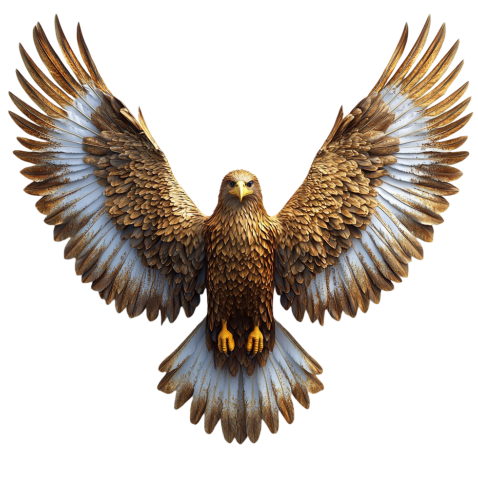 Eagle with Wings Spread Out on Transparent Background png