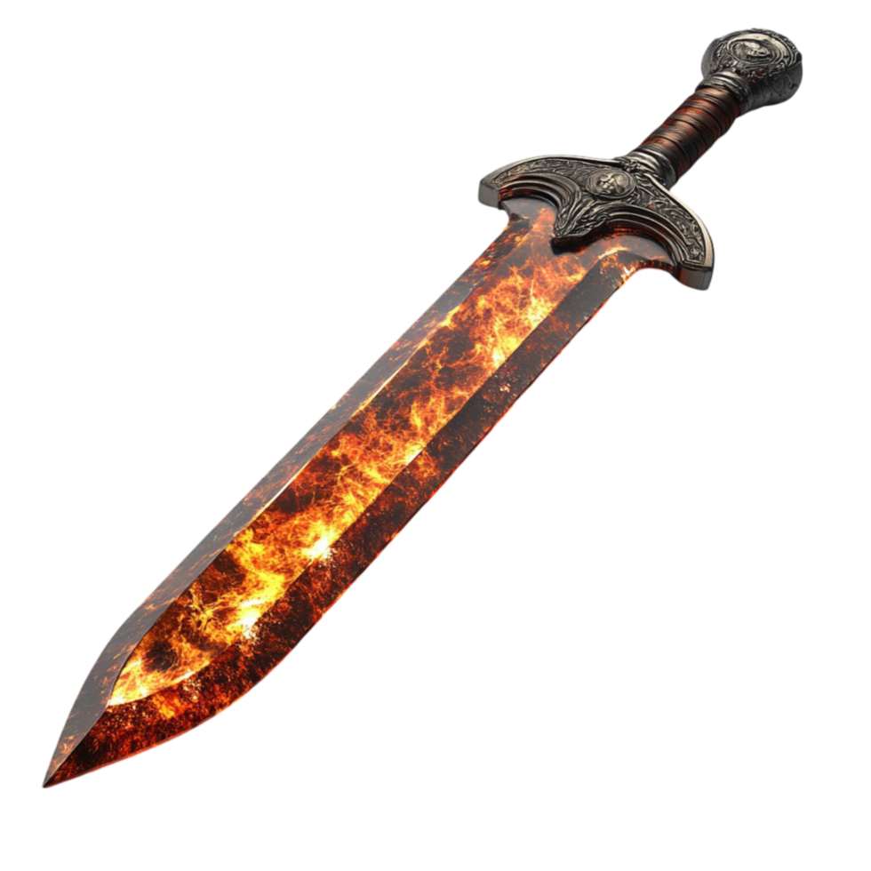 Sword with Flames - Transparent Background png