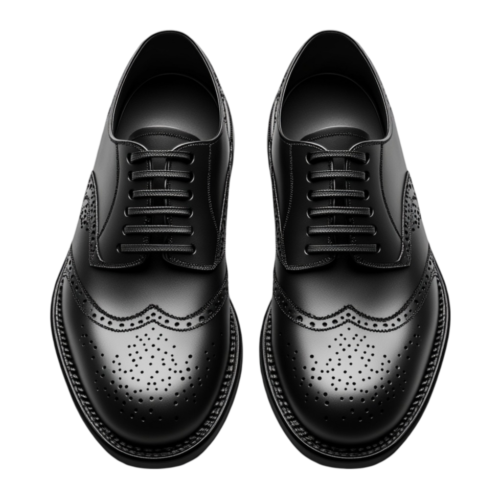 Black Leather Shoes on Transparent Background png