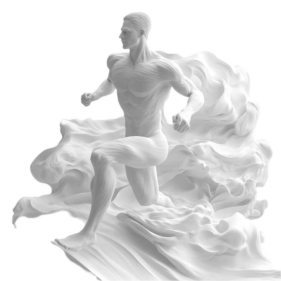 Man in Running Pose on Transparent Background png