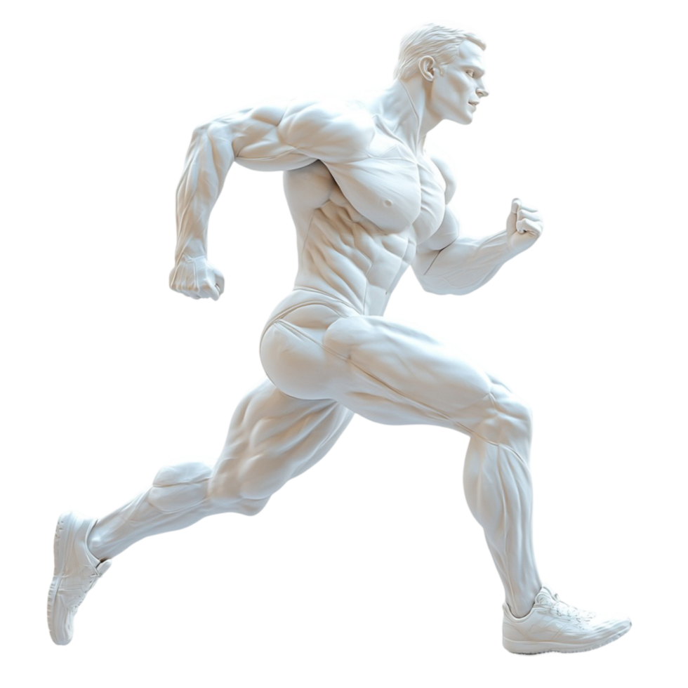 Man in Running Pose on Transparent Background png