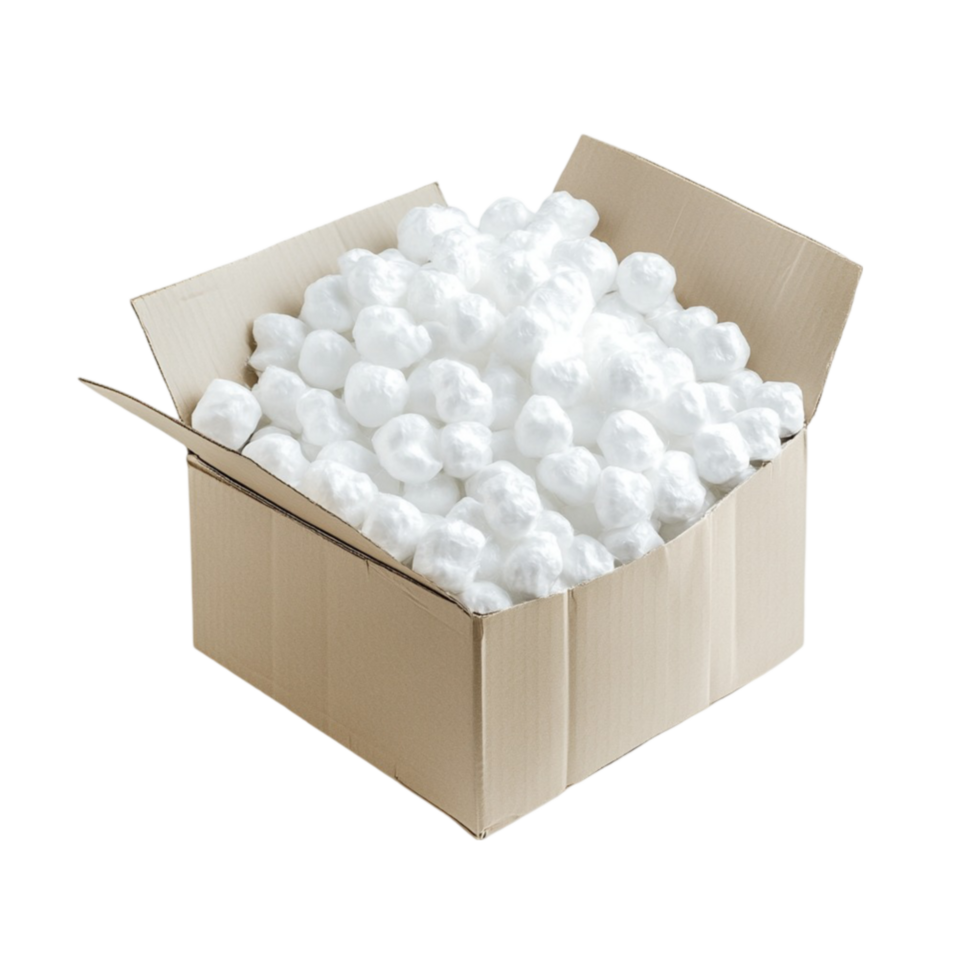 Box Filled with White Balls on Transparent Background png