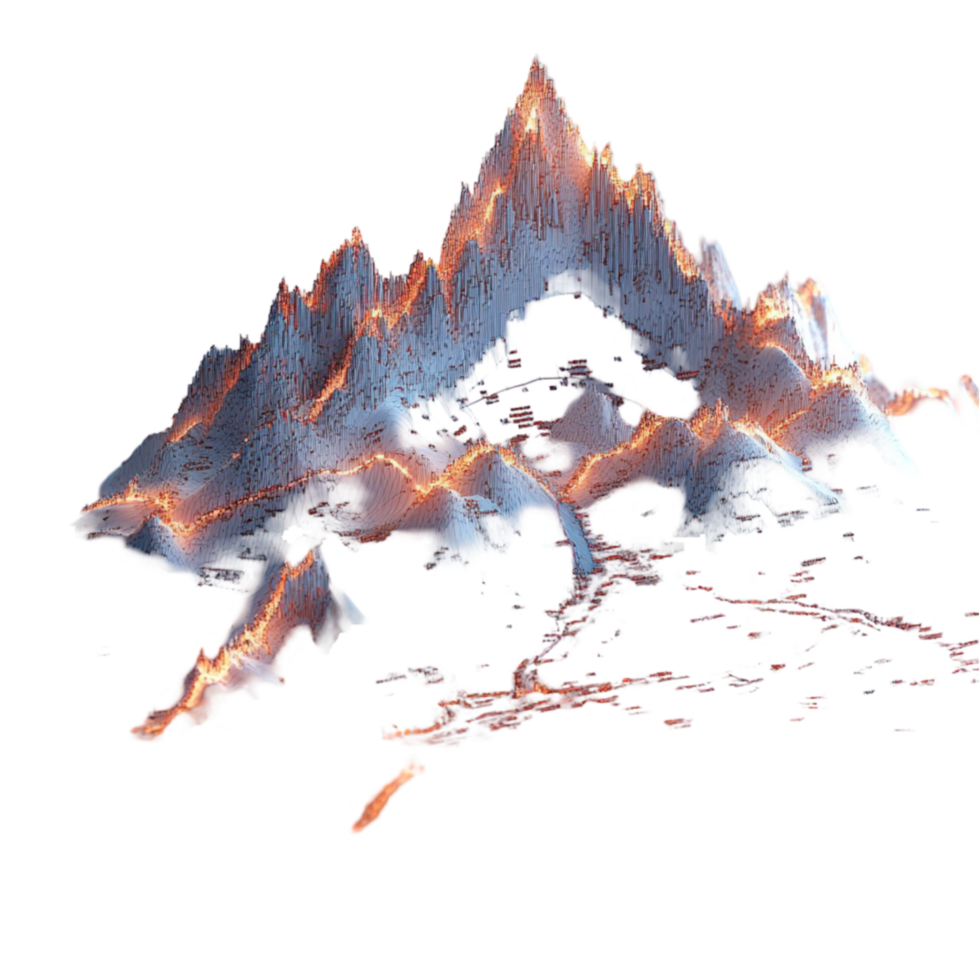 Mountain with Flames on Transparent Background png