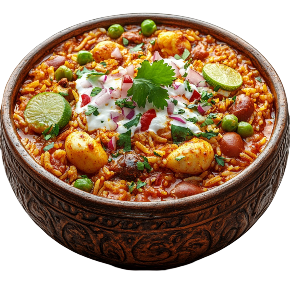 A Bowl of Chicken Biryani png