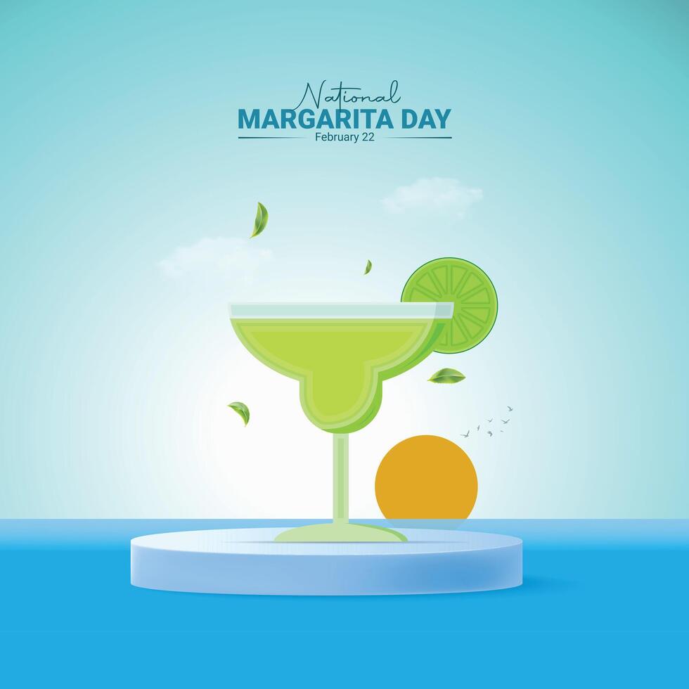 National Margarita Day background template. Holiday concept. background, banner, placard, card, and poster design template with text inscription and standard color. illustration. vector