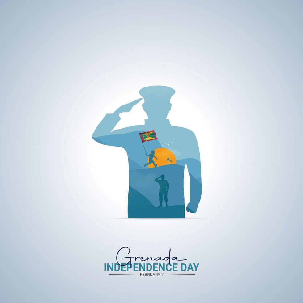 Grenada Independence Day Social Media Banner, Design Flag vector