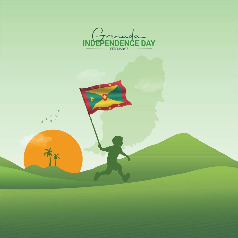 illustration for Grenada independence day vector