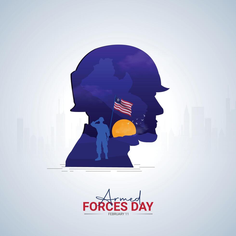 February 11, Armed Forced day of Liberia illustration. Suitable for greeting card, poster and banner. vector