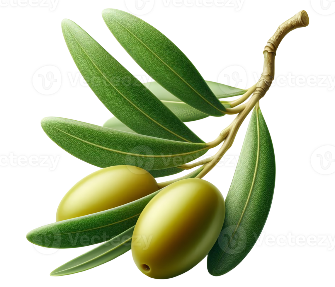 Isolated olive olive with green leaf raw olives olives branch transparent background clipping path png