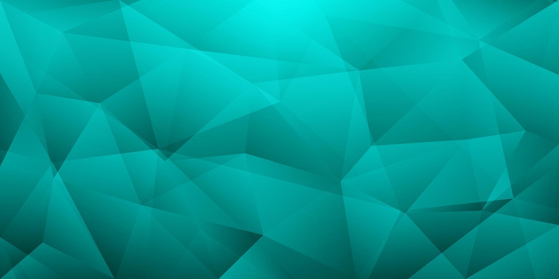 teal colored crystal polygon pattern background vector