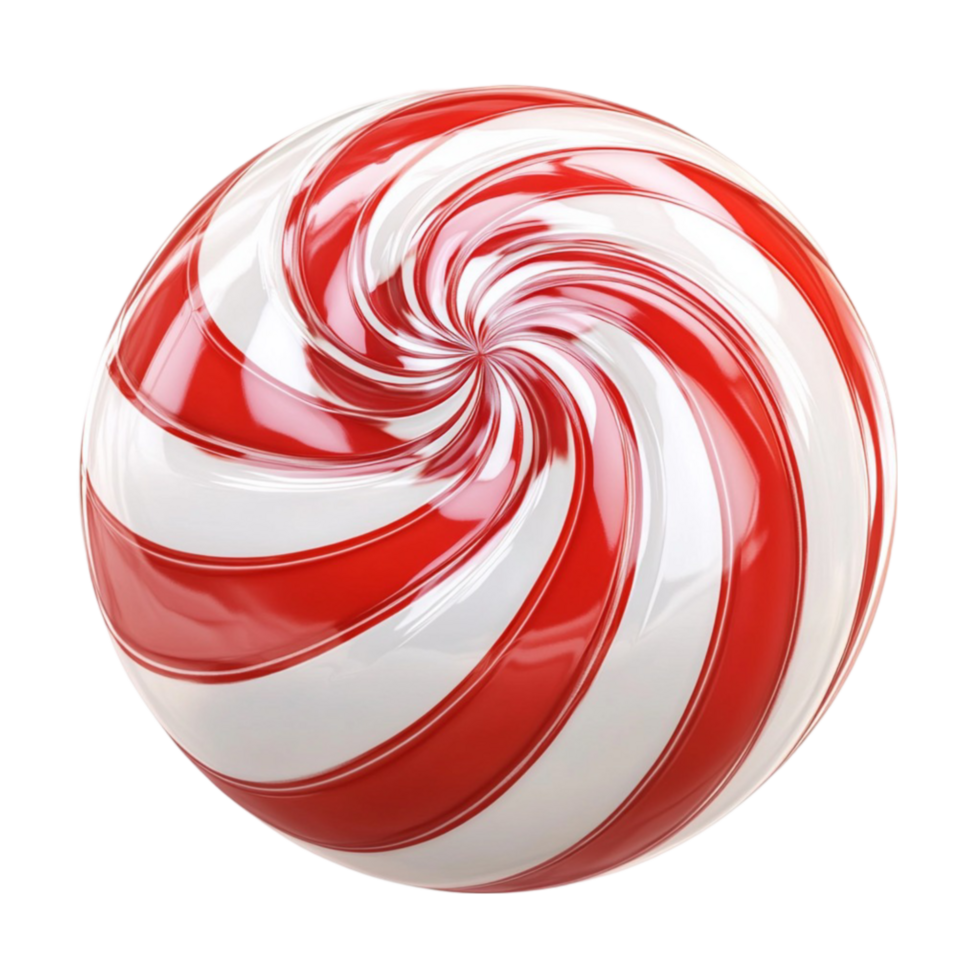 Red And White Candy Ball On Transparent Background png