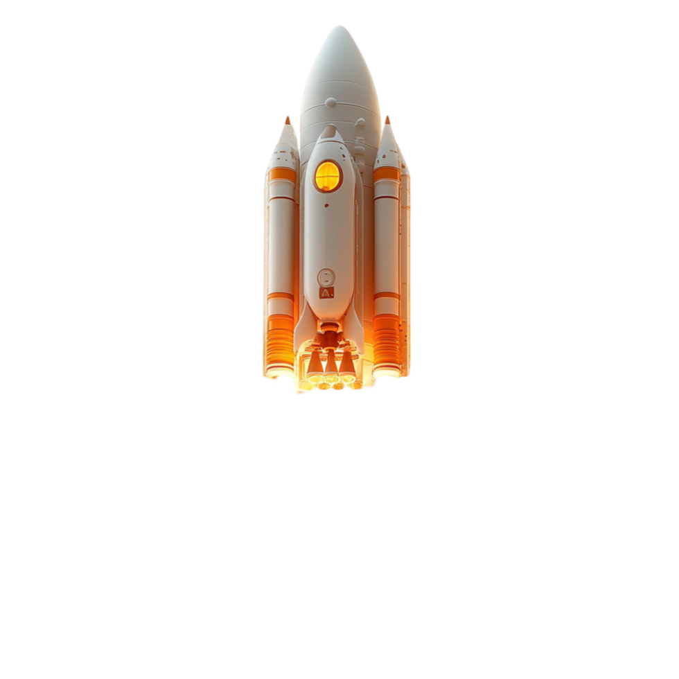 A space shuttle is shown in the dark png