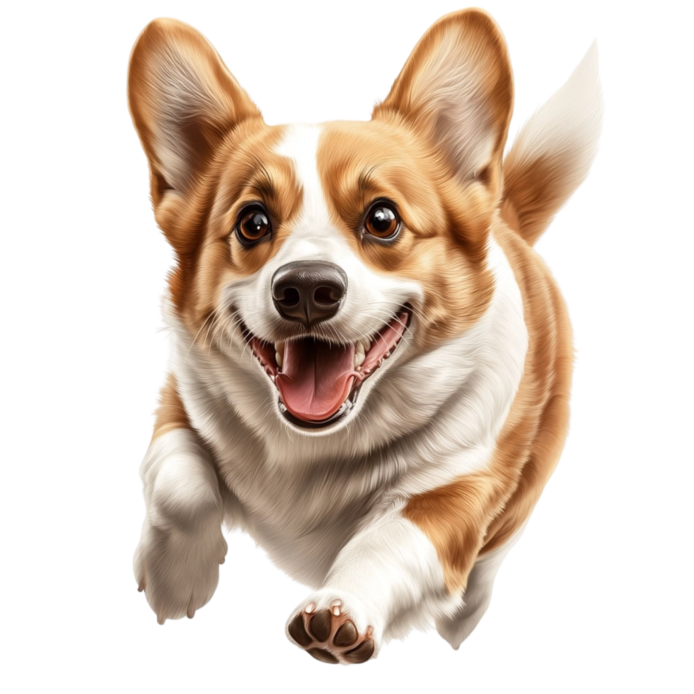 Corgi Dog Running Transparent Background png