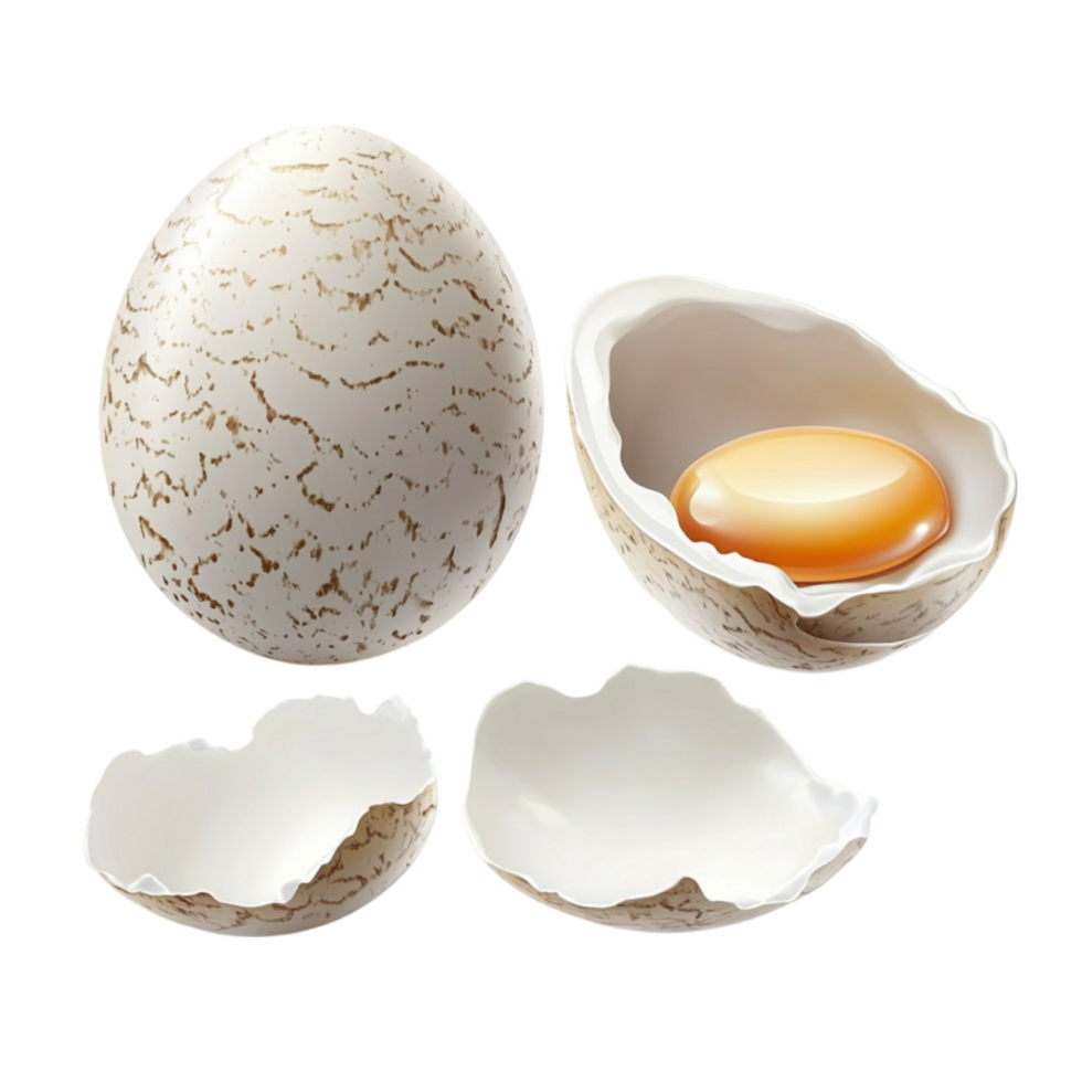 An egg and shell are shown in this image png