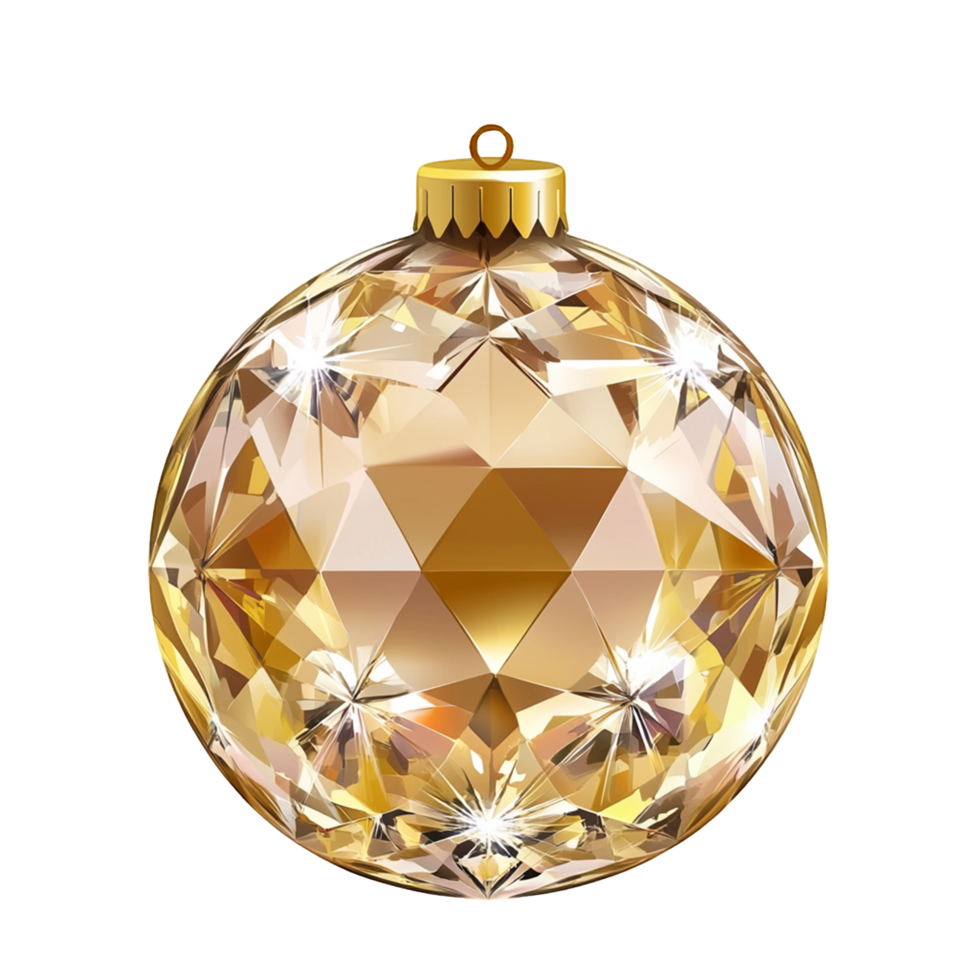 Faceted Gold Christmas Ornament png