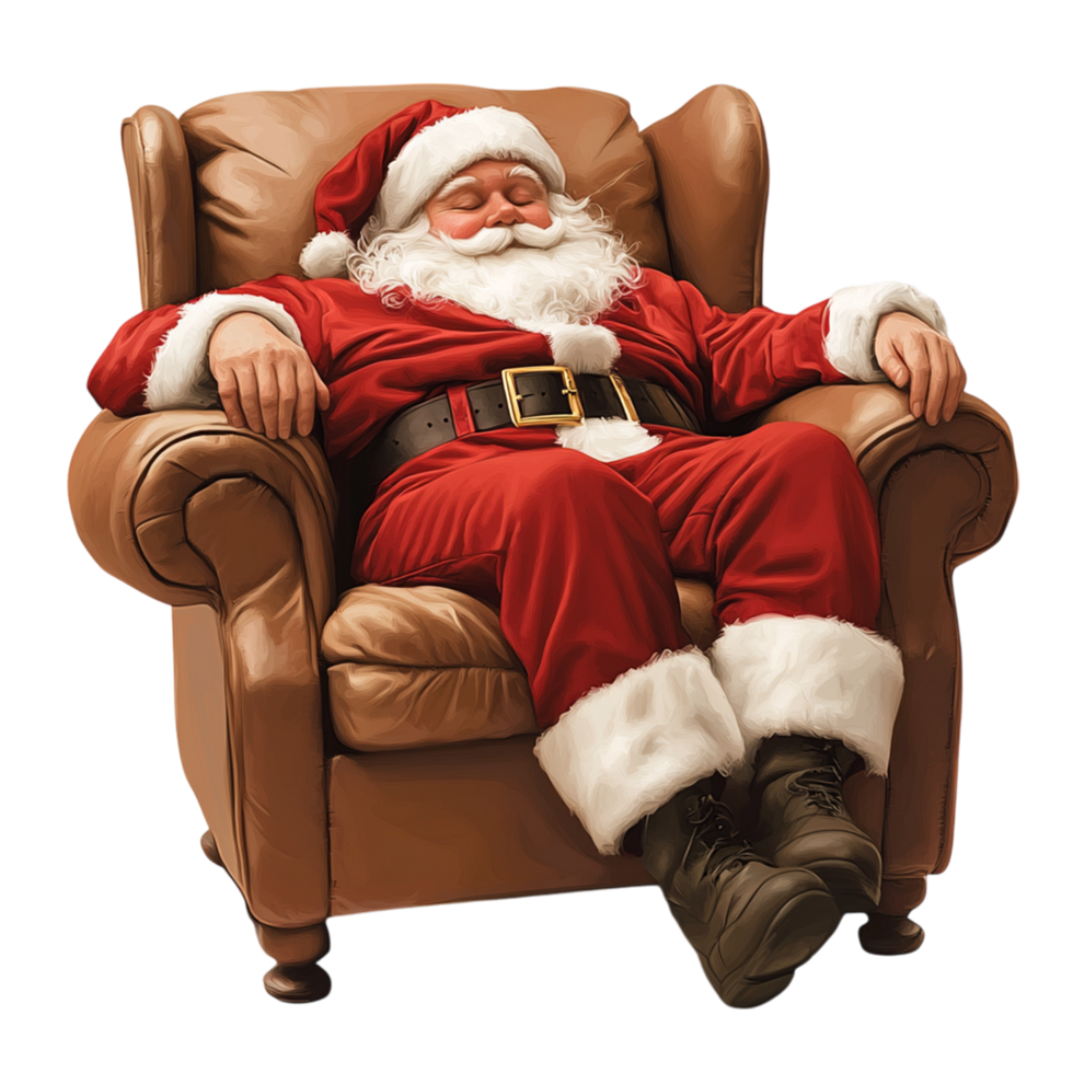 Santa Claus Relaxing in Chair png
