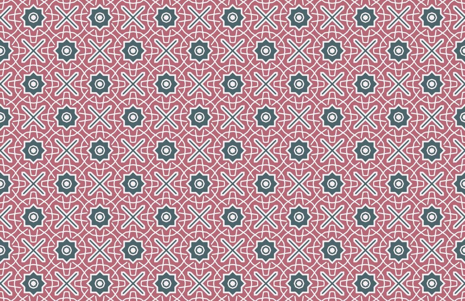 Moroccan colorful fabric design pattern vector