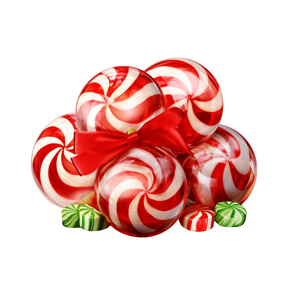 Candy Cane Pile with Red and White Swirls png