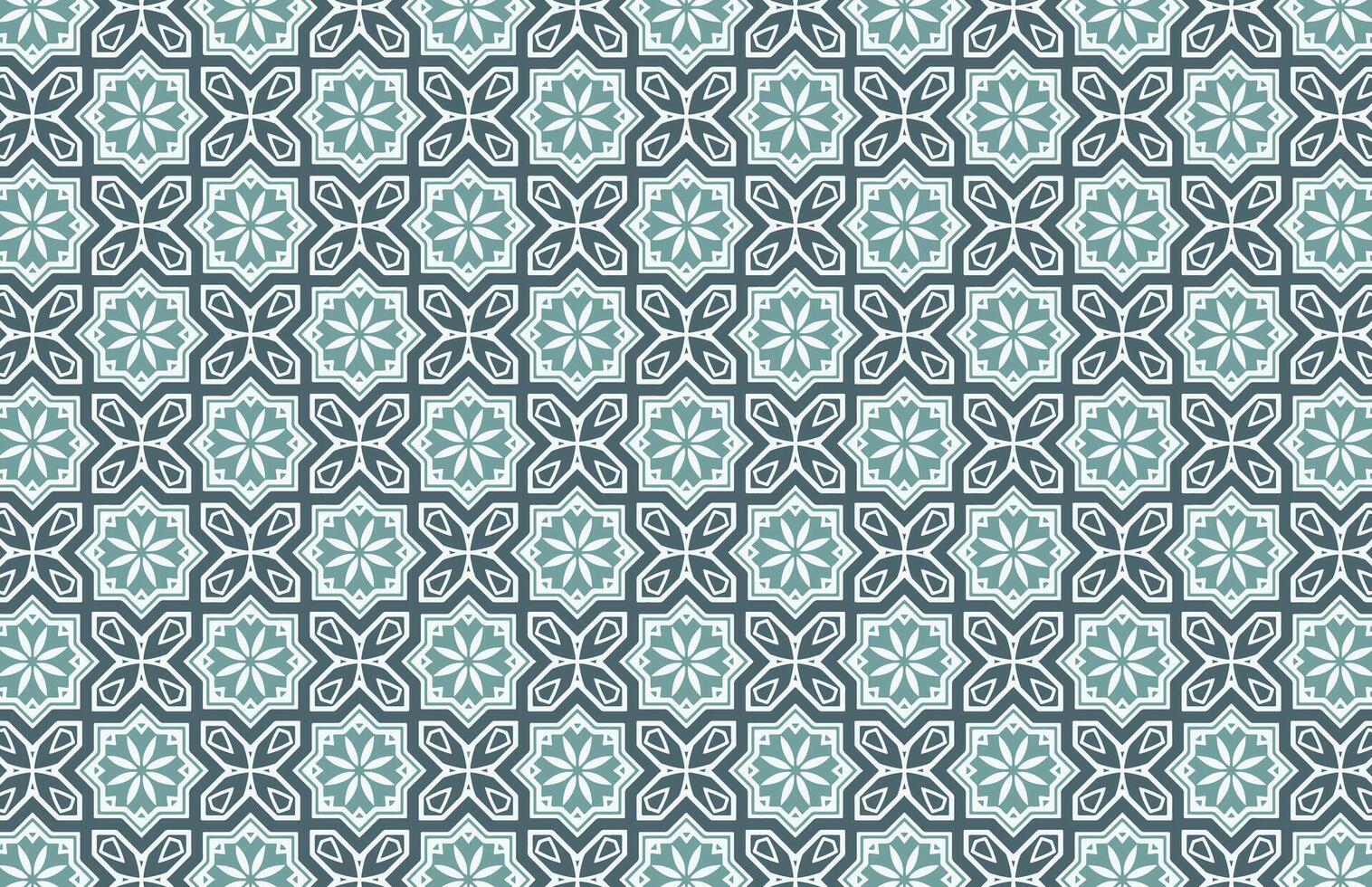 Blue and white moroccan tile design pattern vector