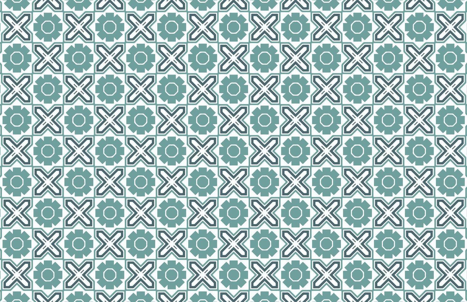 Moroccan blue and white tile design pattern vector