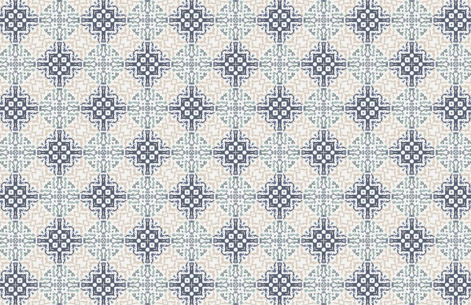 Colorful old style tile design pattern vector