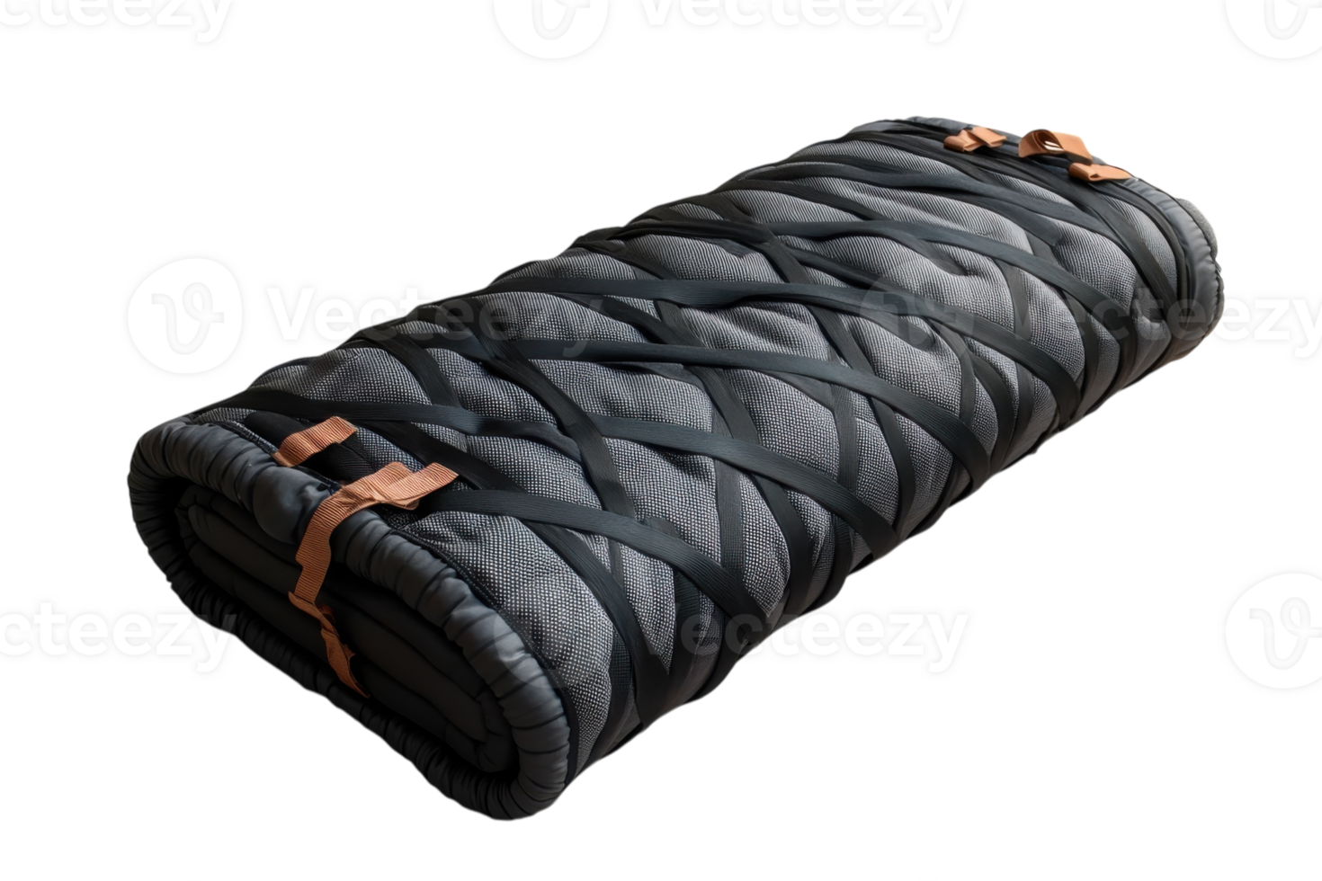 Stylish and practical rolled sleeping pad designed for outdoor adventures and camping trips with durable materials and straps png