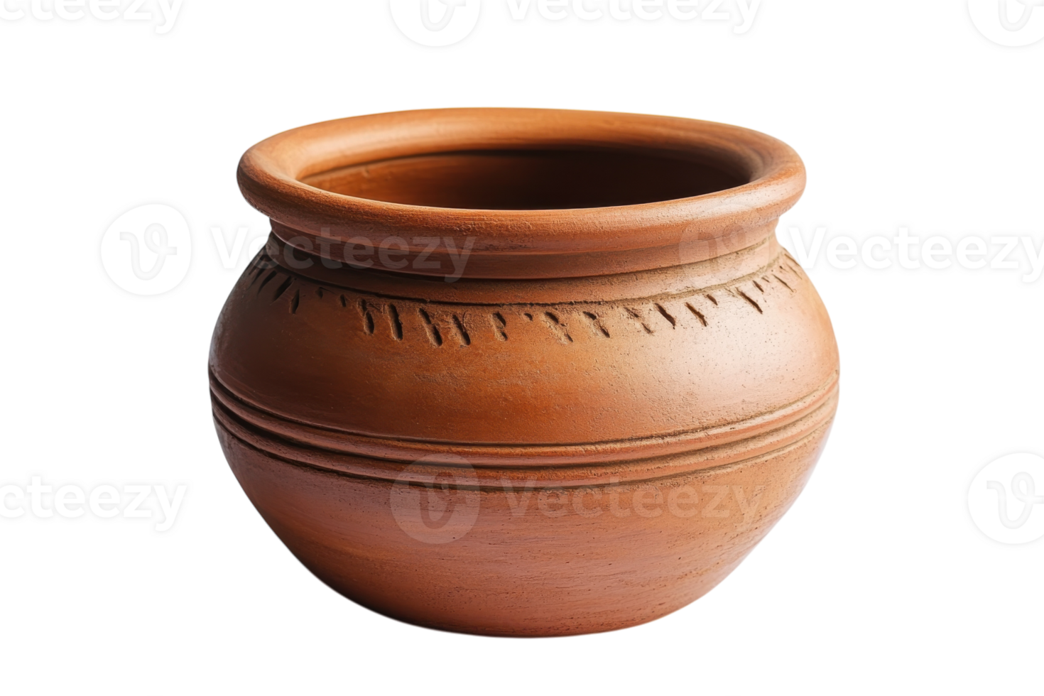 Handcrafted clay pot with intricate patterns designed for decorative or functional use in home settings png