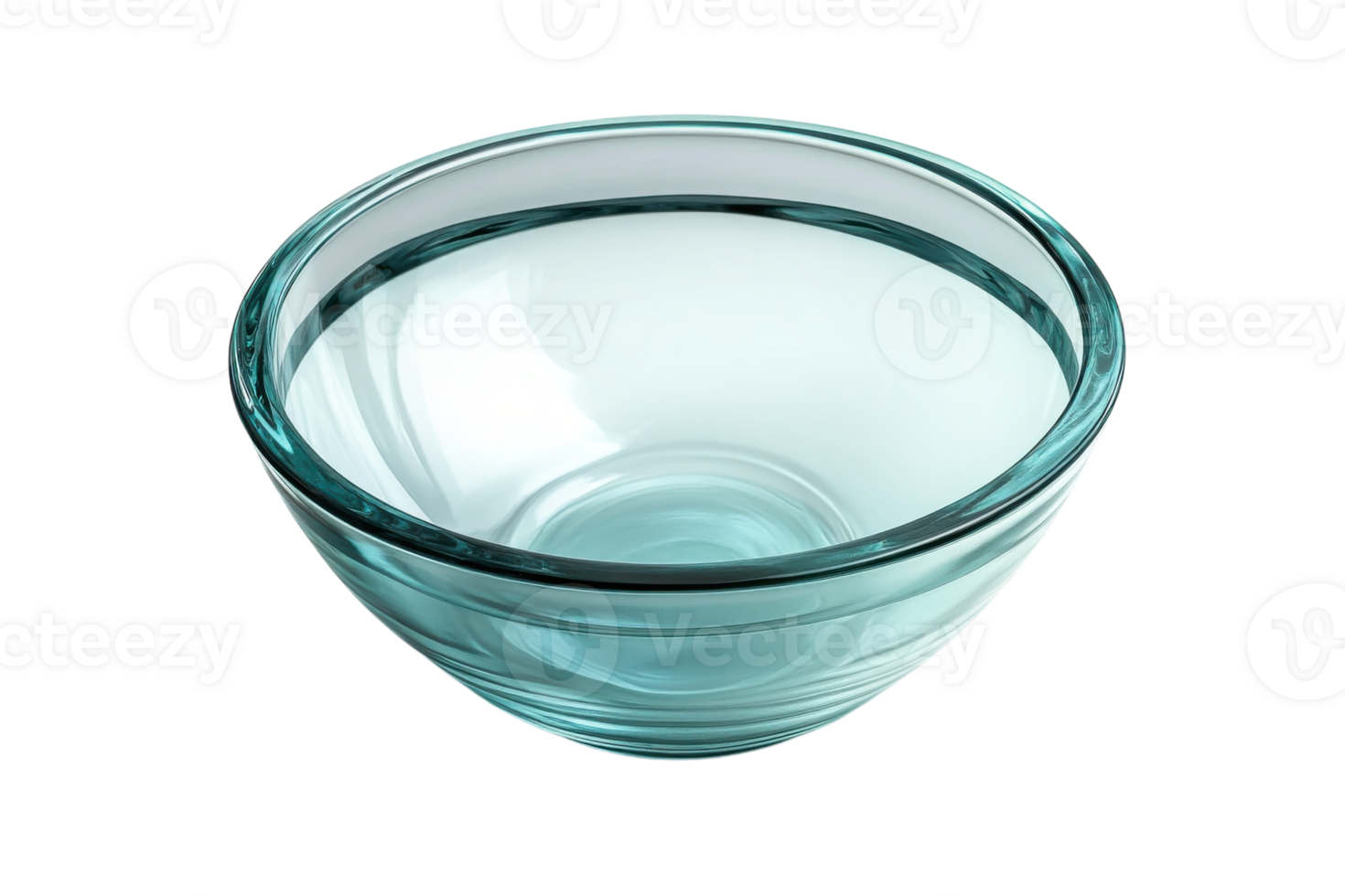 Clear glass mixing bowl suitable for cooking and baking displayed on a white background for kitchen use demonstration png