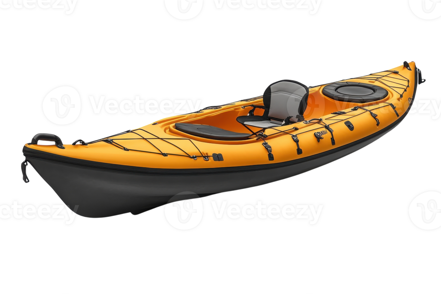 Bright orange kayak designed for leisurely paddling on calm waters and adventure seekers exploring lakes or rivers png