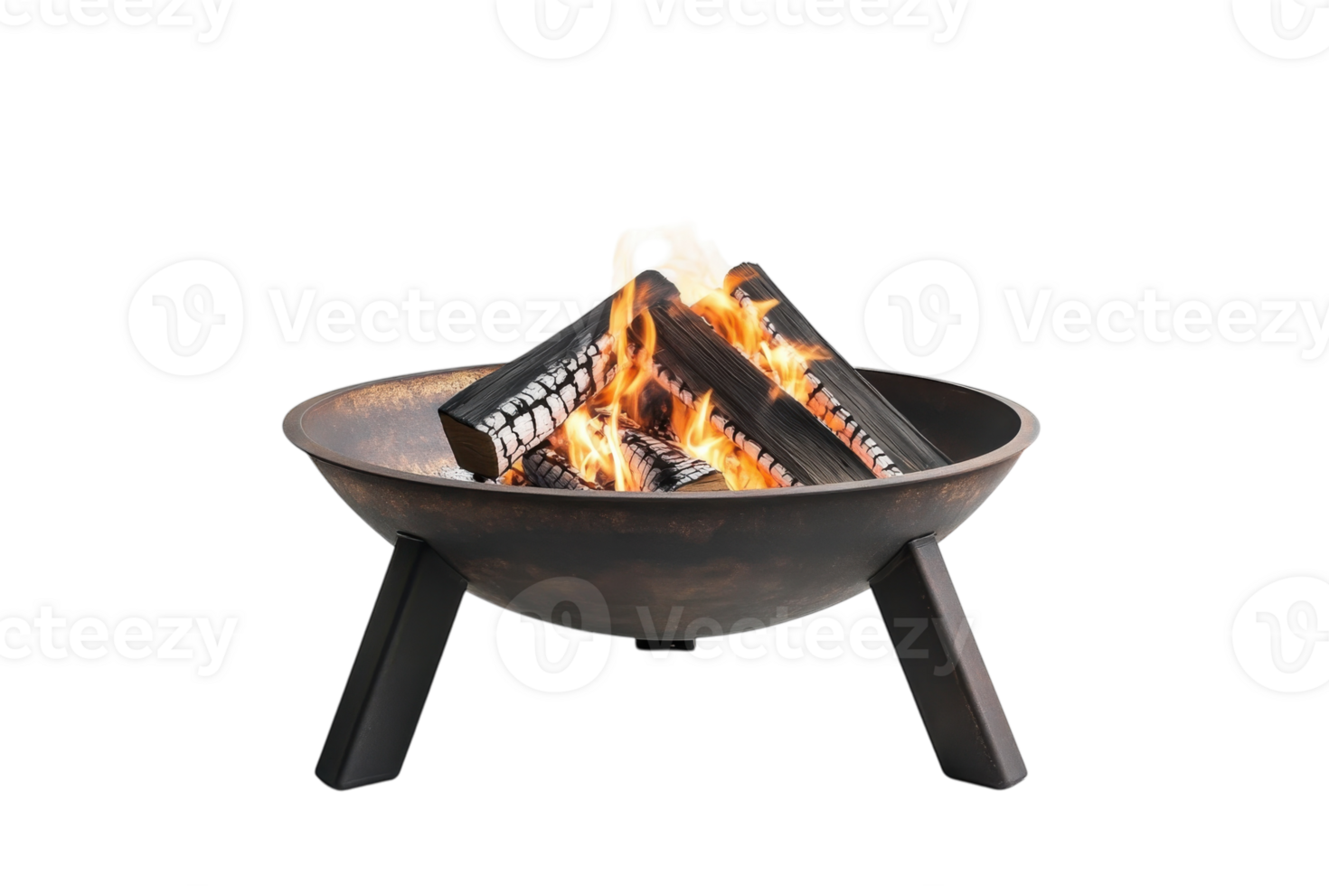 Fire pit with burning wood creating warmth and ambiance outdoors at a cozy gathering spot png