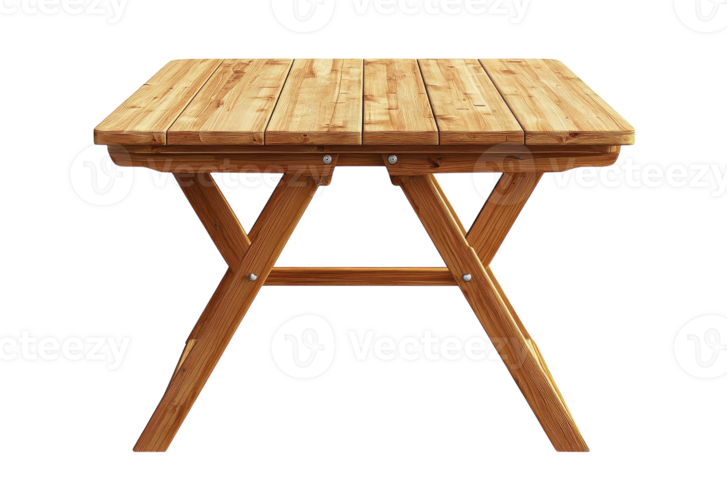 Rustic wooden table with a folding design for outdoor use in a backyard setting png