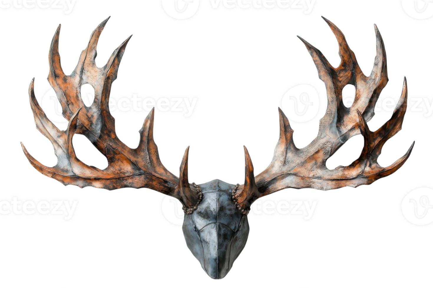 Majestic antler sculpture displayed on a wall in a modern setting near soft natural light png
