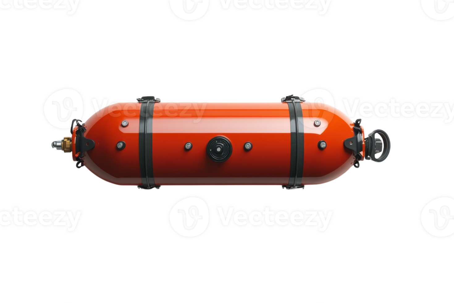 Bright red scuba tank on a clean white background highlighting diving equipment used underwater png