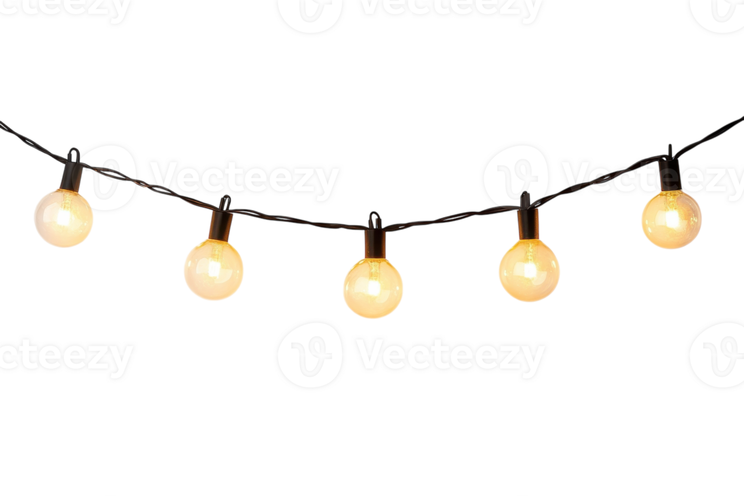 Glowing string lights hang against a neutral background, creating a warm and inviting atmosphere perfect for gatherings png