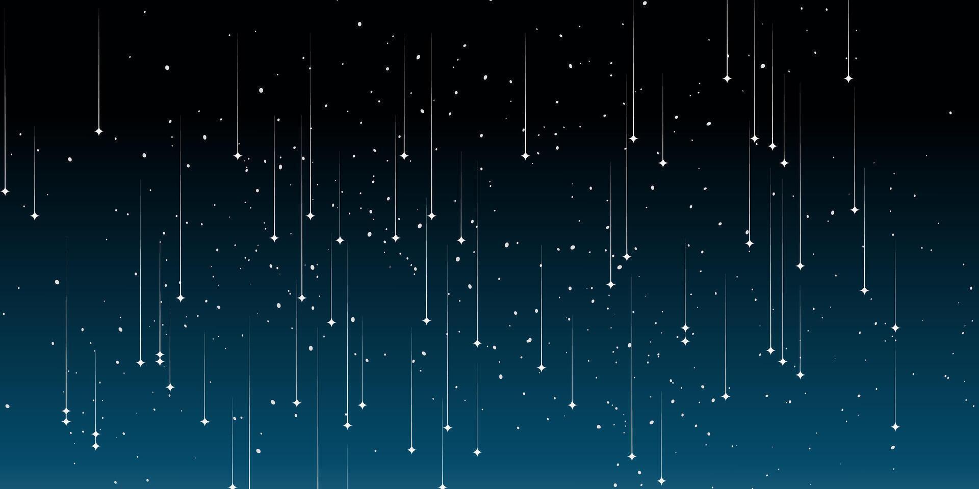 Starry night background with falling stars vector