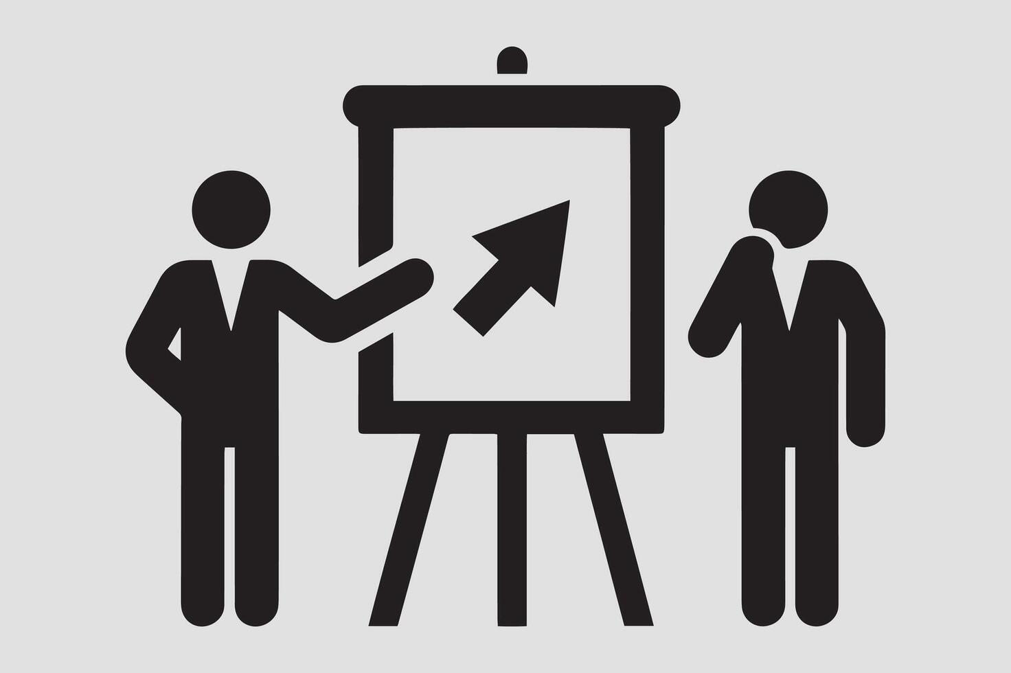 Professional Man Giving Presentation Whiteboard Art vector