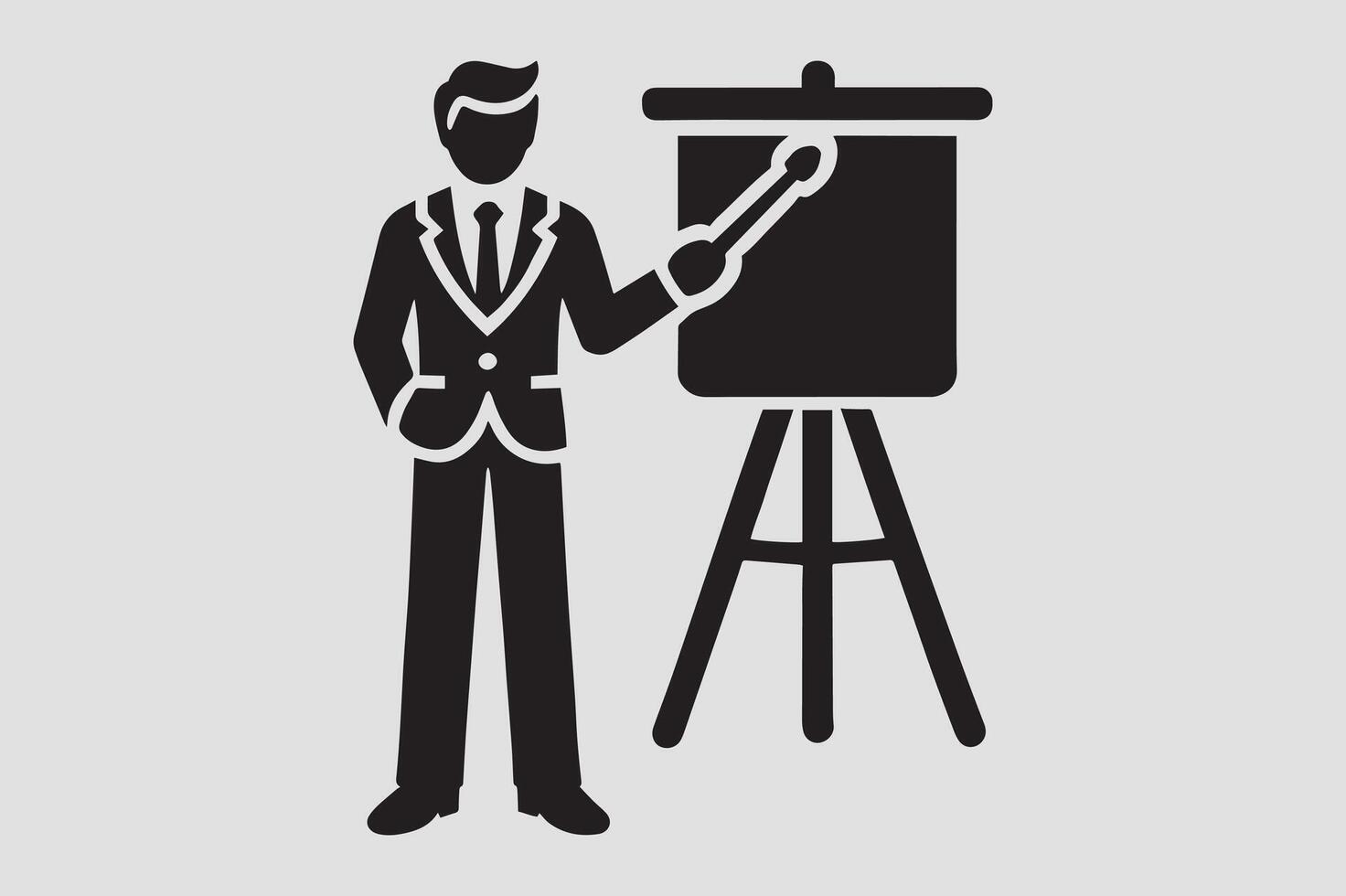 Man Presenting on a Whiteboard Illustration vector
