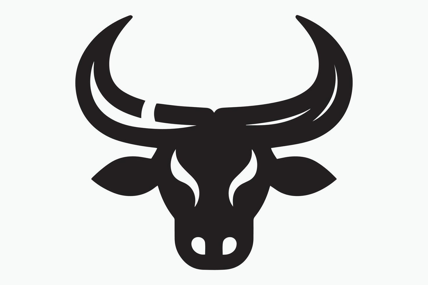 Bold Bull Head Silhouette Logo Tribal and Modern Look vector
