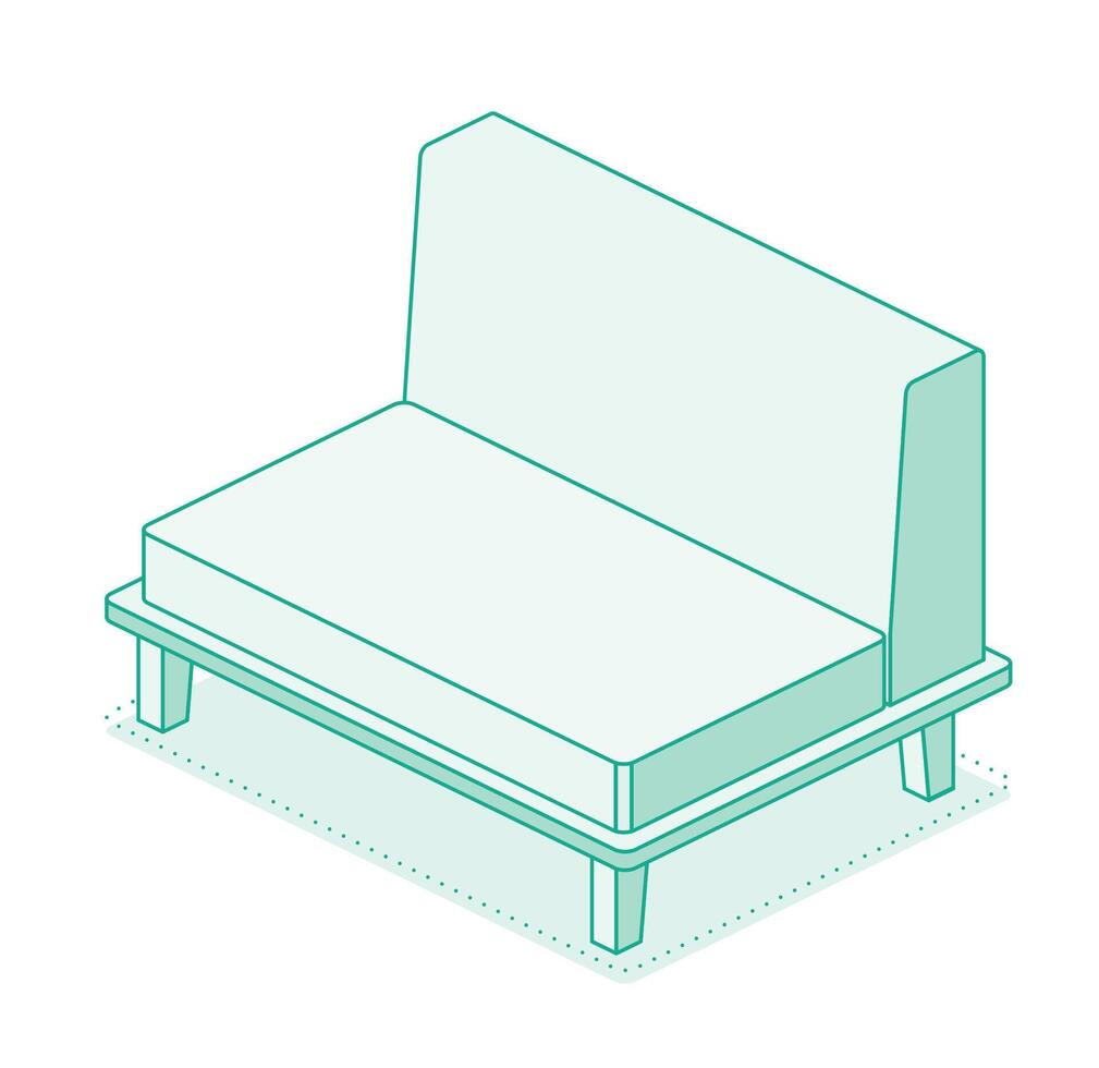 Soft and comfortable chair isolated on white background. Outline style. vector
