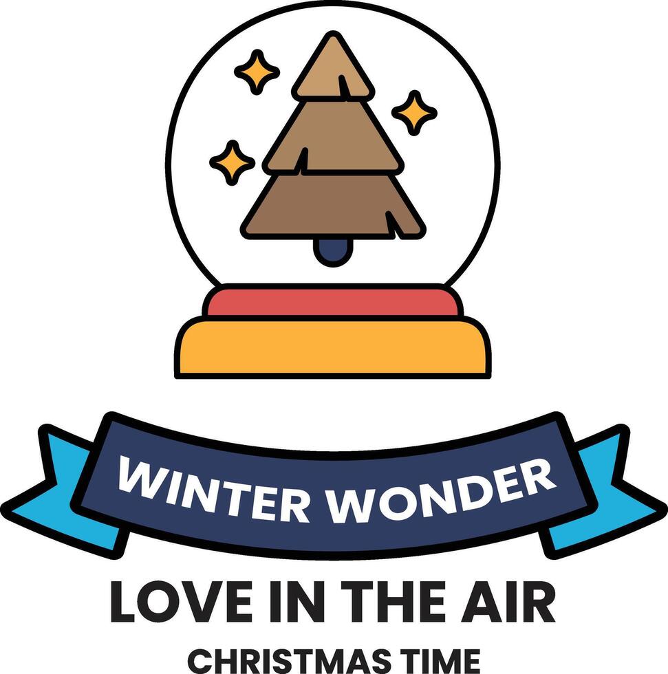 A Christmas tree is in a snow globe vector