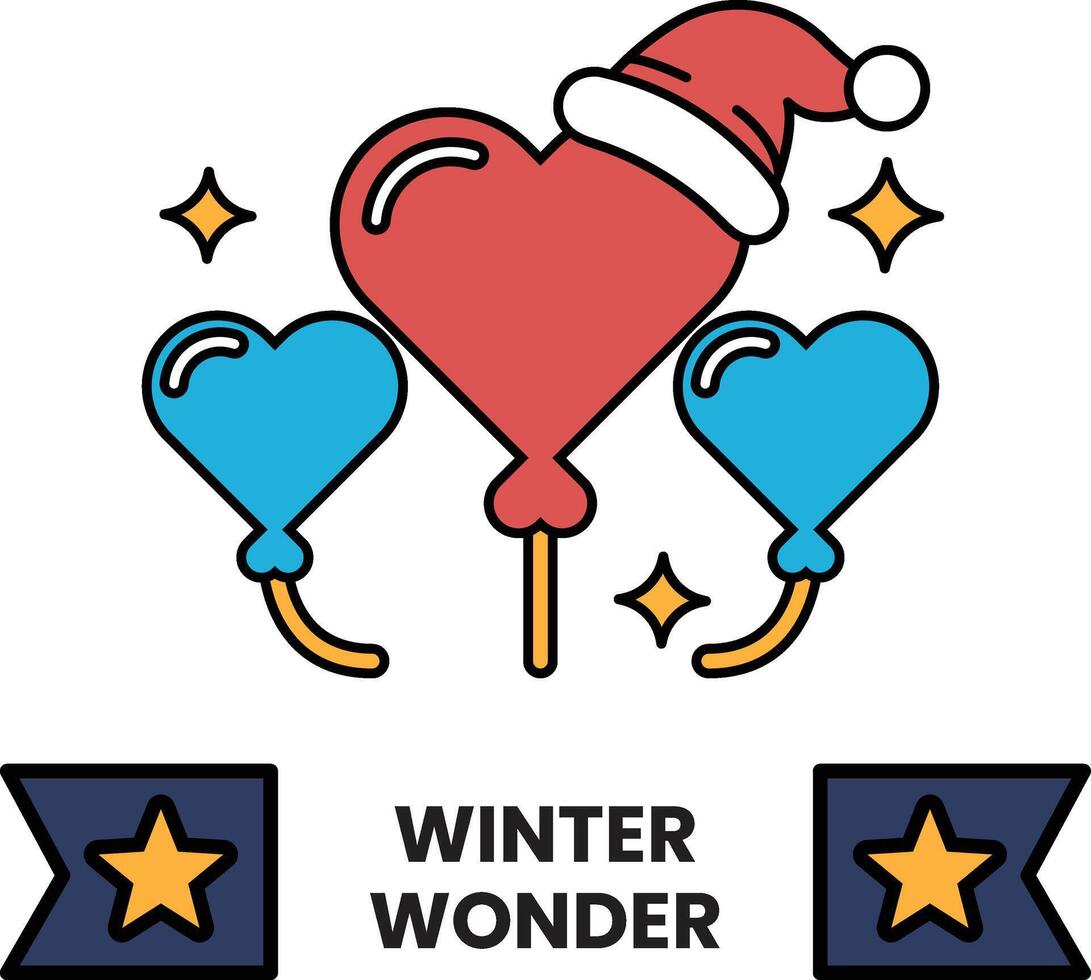 A heart shaped balloon with a red hat on top vector