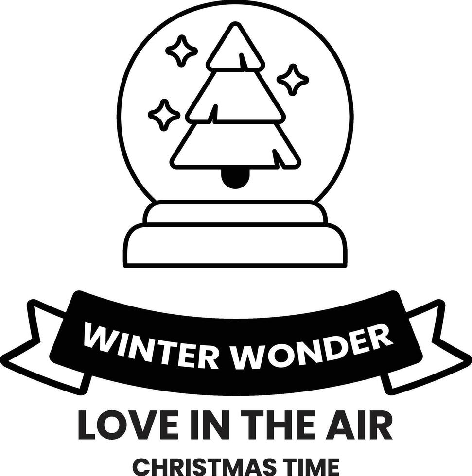 A Christmas tree is in a snow globe vector