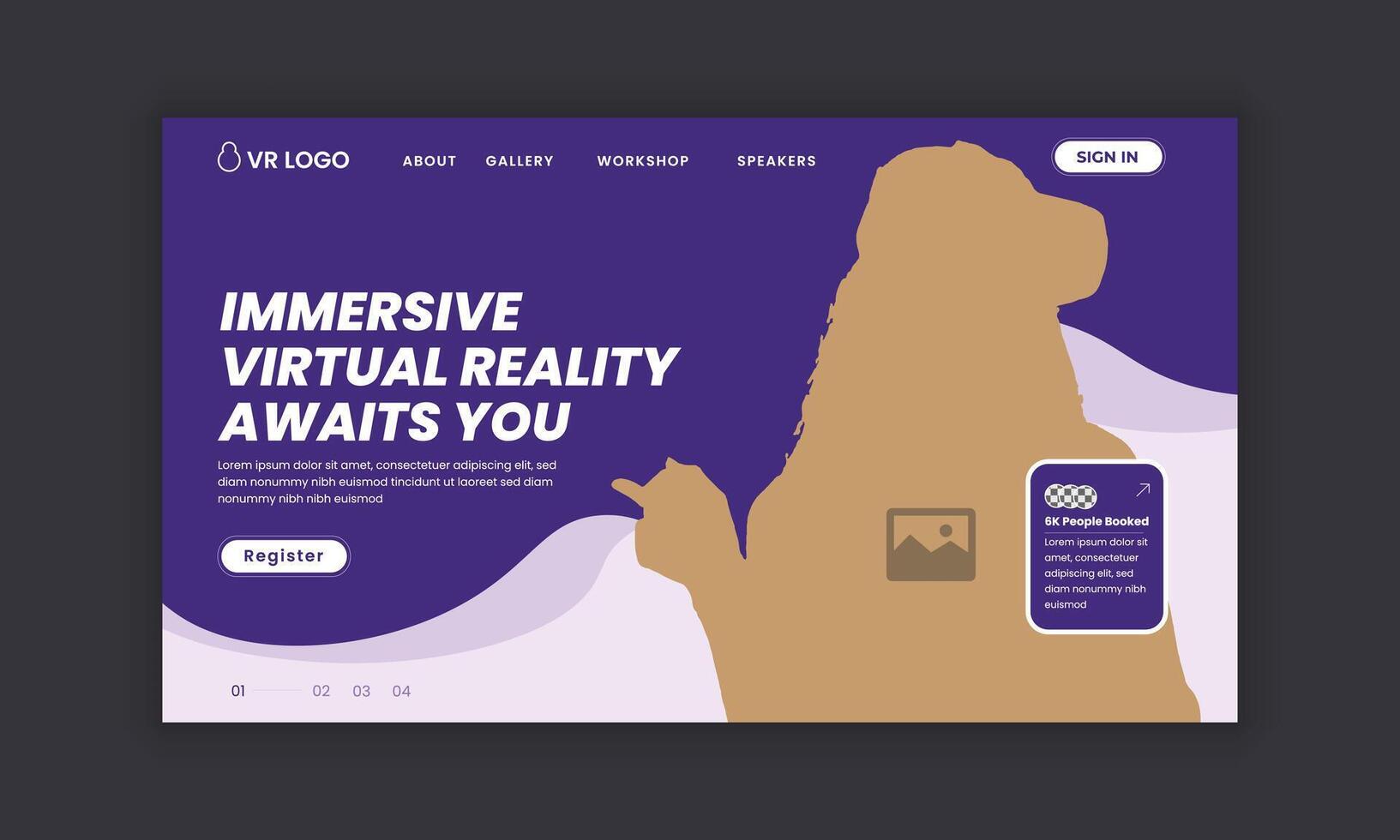Metaverse Virtual Reality Technology Workshop Website Landing Page Interface Design Template vector