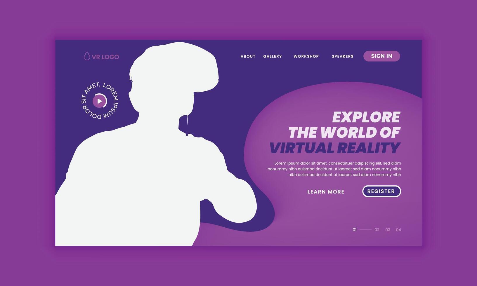 R glasses Editable square background for landing page interface design vector